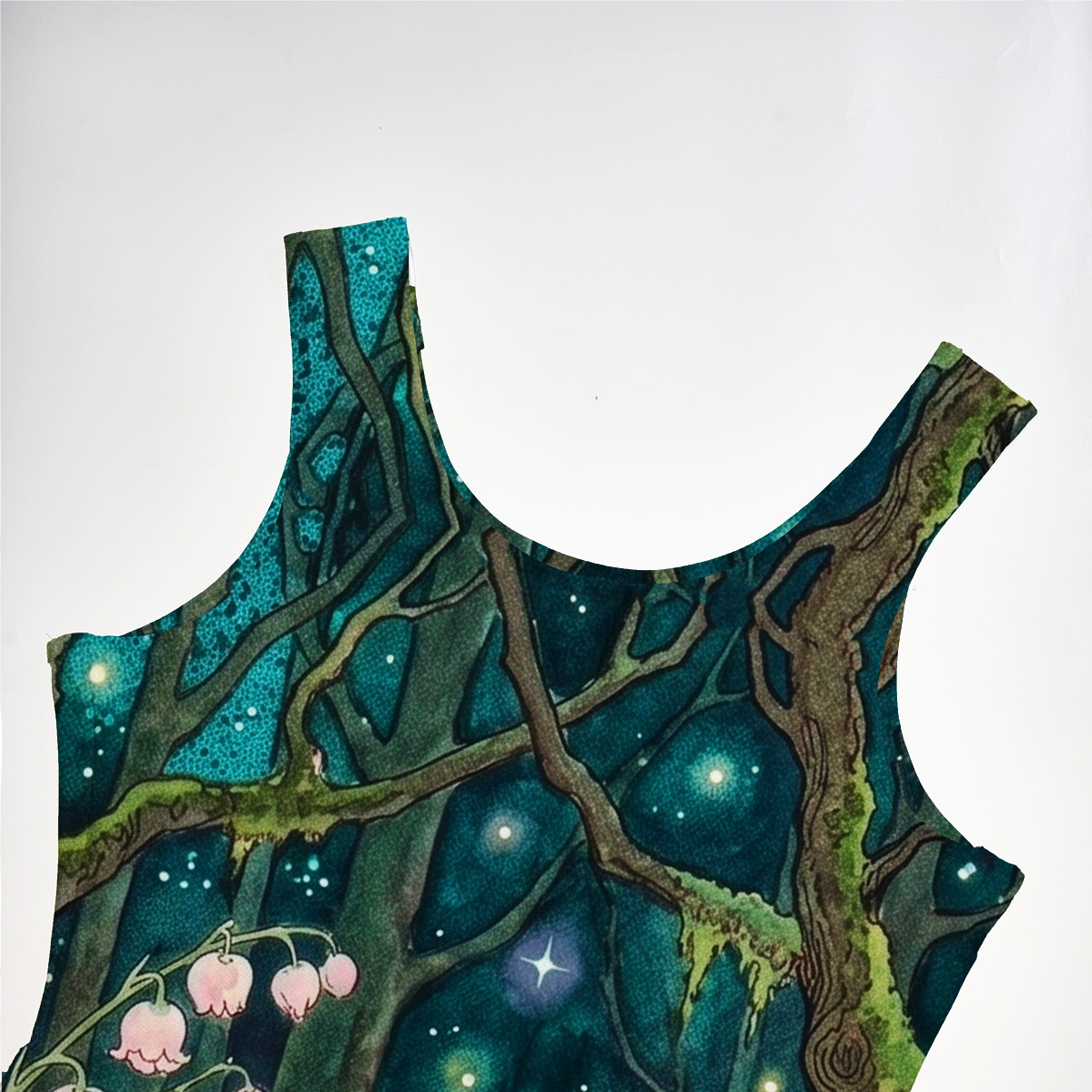 Purplehecate Mystic Secret Lily Fairy Forest Mesh Maxi Tank Beach Dress