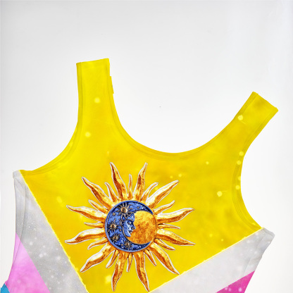 Purplehecate Progress Pride Sunburst Mesh Maxi Tank Beach Dress