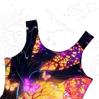 Purplehecate Enchanted Fairy Forest Mesh Maxi Tank Beach Dress