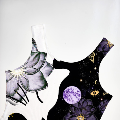 Purplehecate Starlit Cats & Butterflies Mesh Maxi Tank Beach Dress