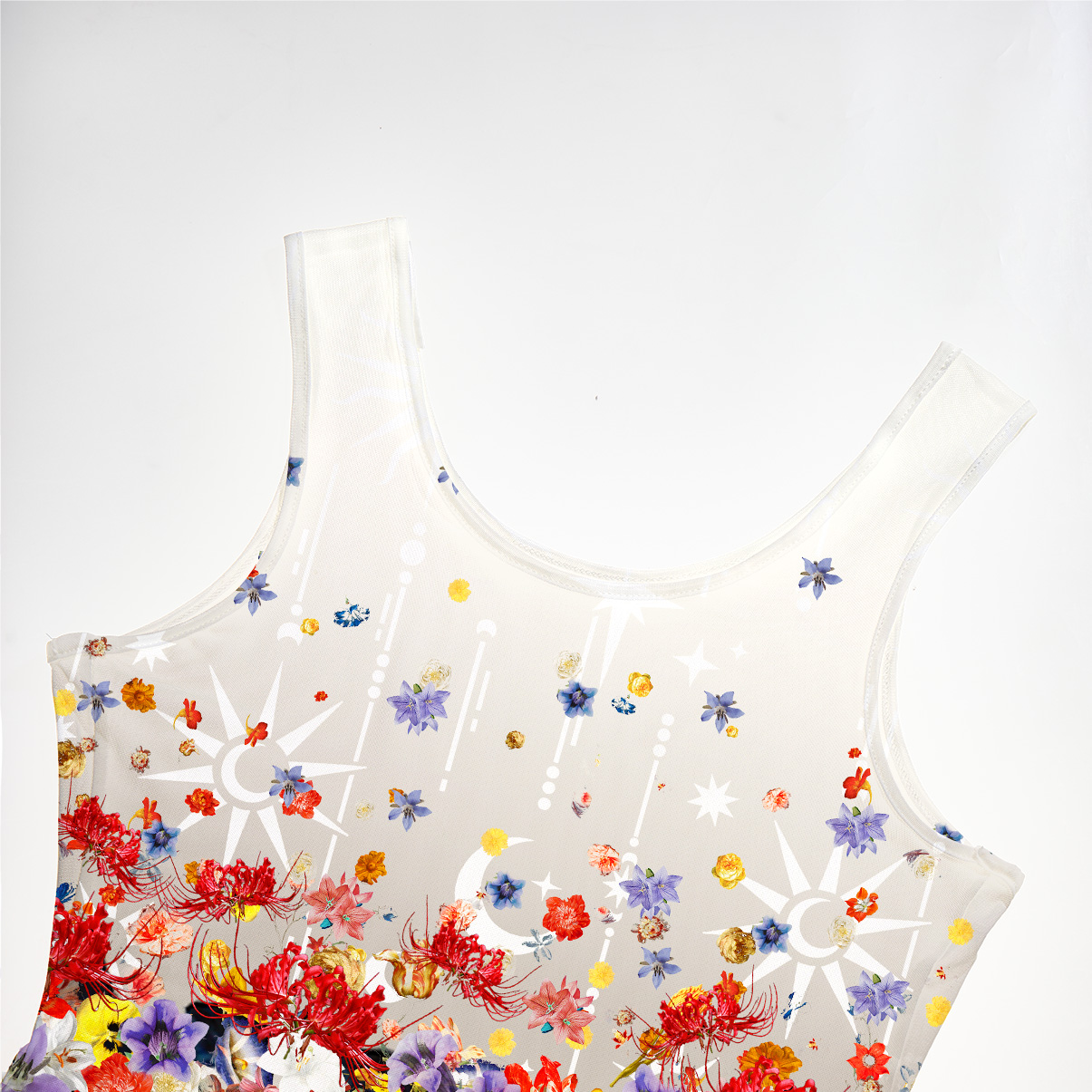 Purplehecate Spring Garden Mesh Maxi Tank Beach Dress
