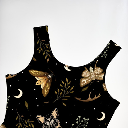 Purplehecate Moth Moon Mesh Maxi Tank Beach Dress