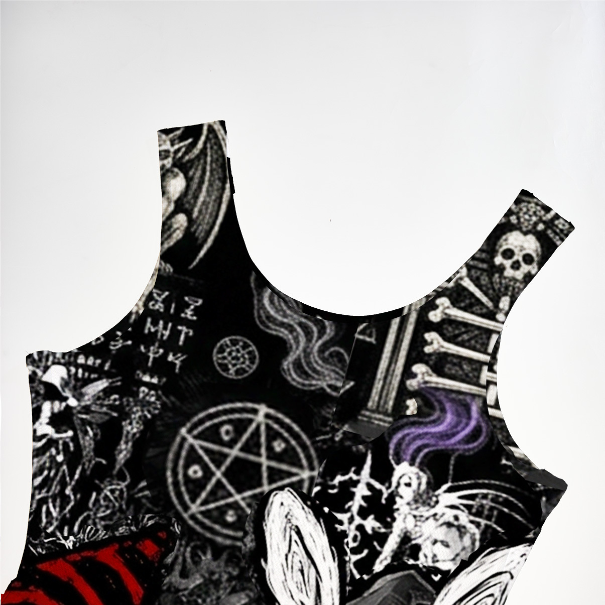Purplehecate Gothic Cursed Bunny Ritual Mesh Maxi Tank Beach Dress