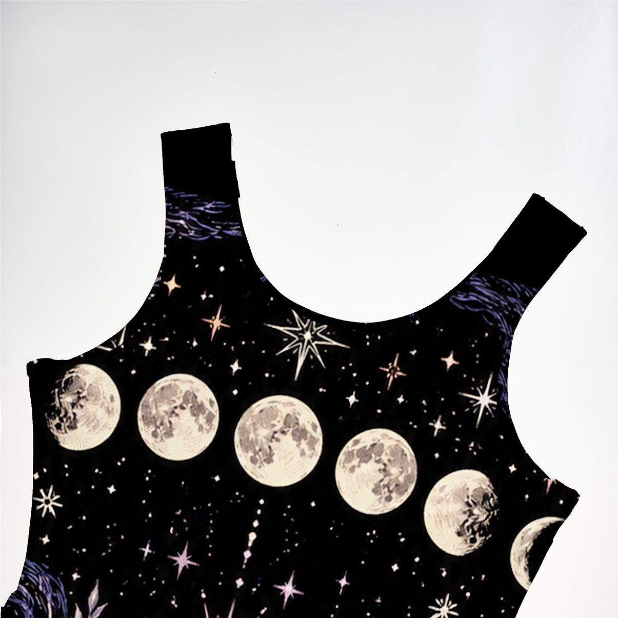 Purplehecate Moon Phase Oracle Cat Mesh Maxi Tank Beach Dress