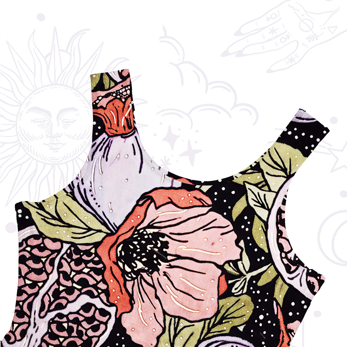Purplehecate Persephone's Pomegranate Mesh Maxi Tank Beach Dress