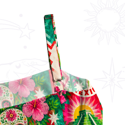 Purplehecate Mexico Day of the Dead Floral Wide Straps Maxi Dress