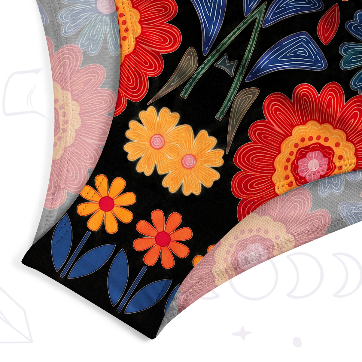 Purplehecate Retro Bloom Folk Floral One-Piece Swimsuit