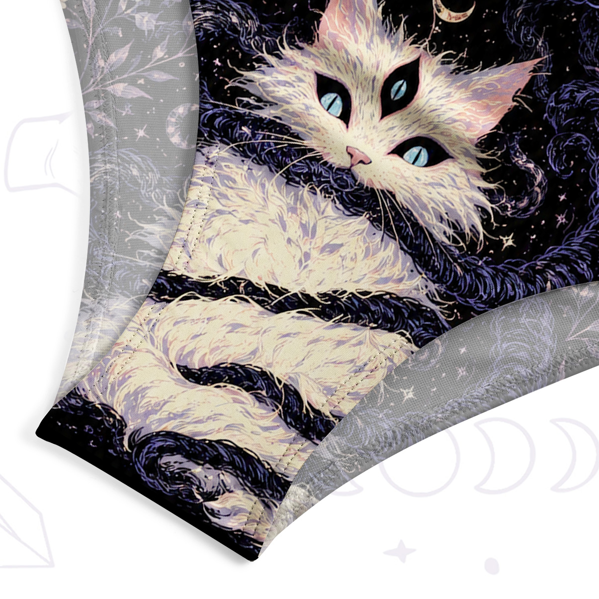 Purplehecate Moon Phase Oracle Cat One-Piece Swimsuit