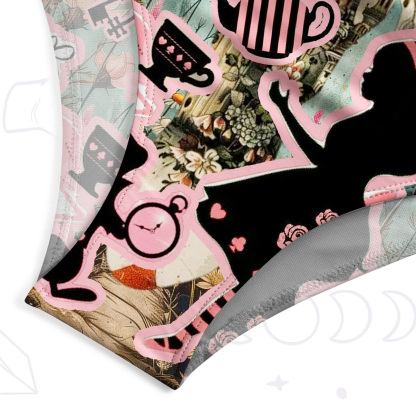 Purplehecate Wonderland Alice’s Tea Party One-Piece Swimsuit