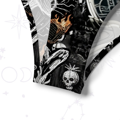 [Copy]Purplehecate Witch Cat Rides the Dino Crisscross Tie-Back Bikini Set