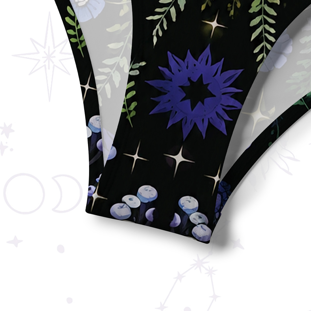 Purplehecate Moon Moth Witchery Tie-Back Bikini Set