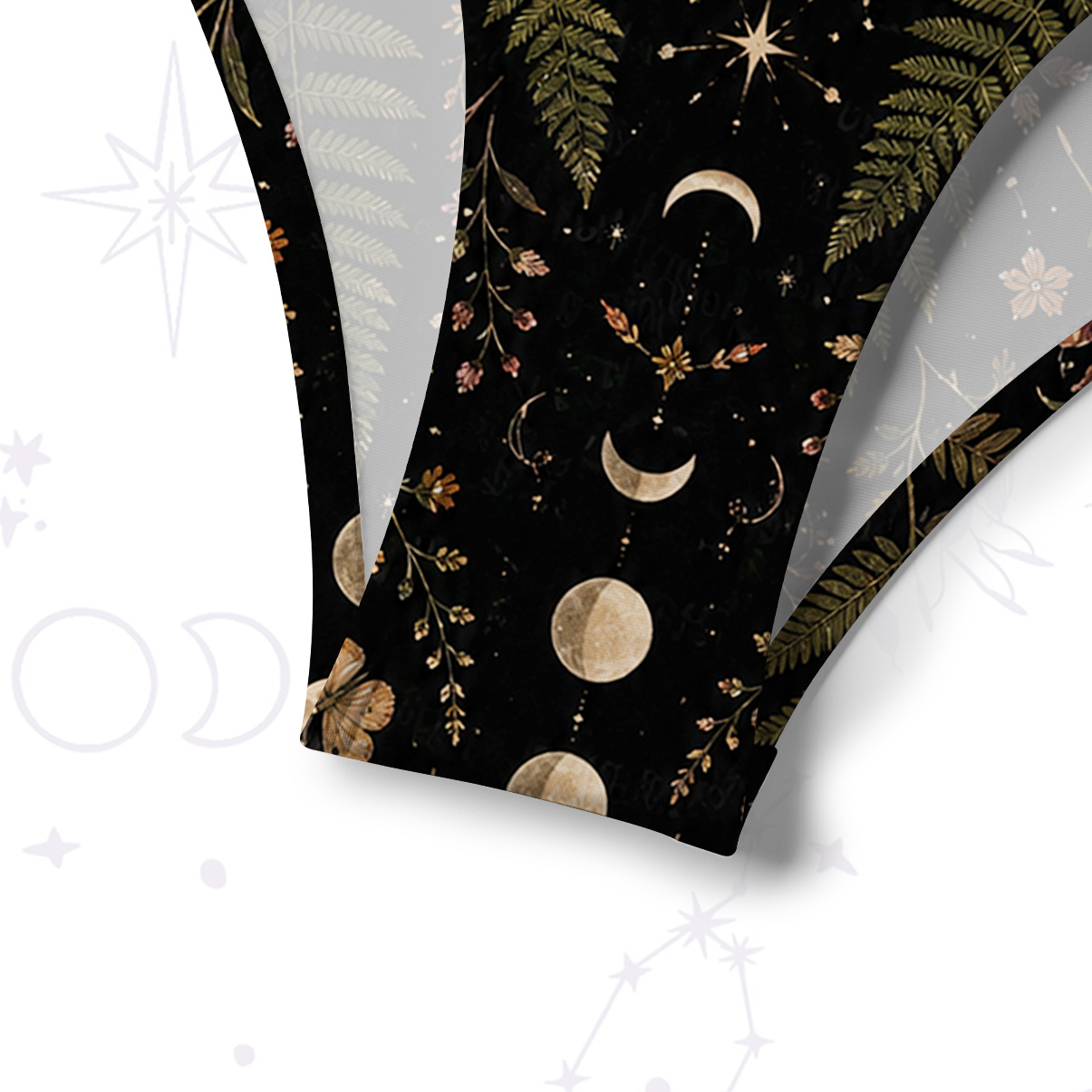 Purplehecate Moon Moth in the Enchanted Forest Tie-Back Bikini Set