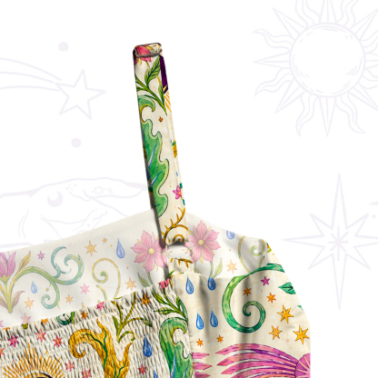 Purplehecate Enchanted  Sacred Heart  Floral Wide Straps Maxi Dress
