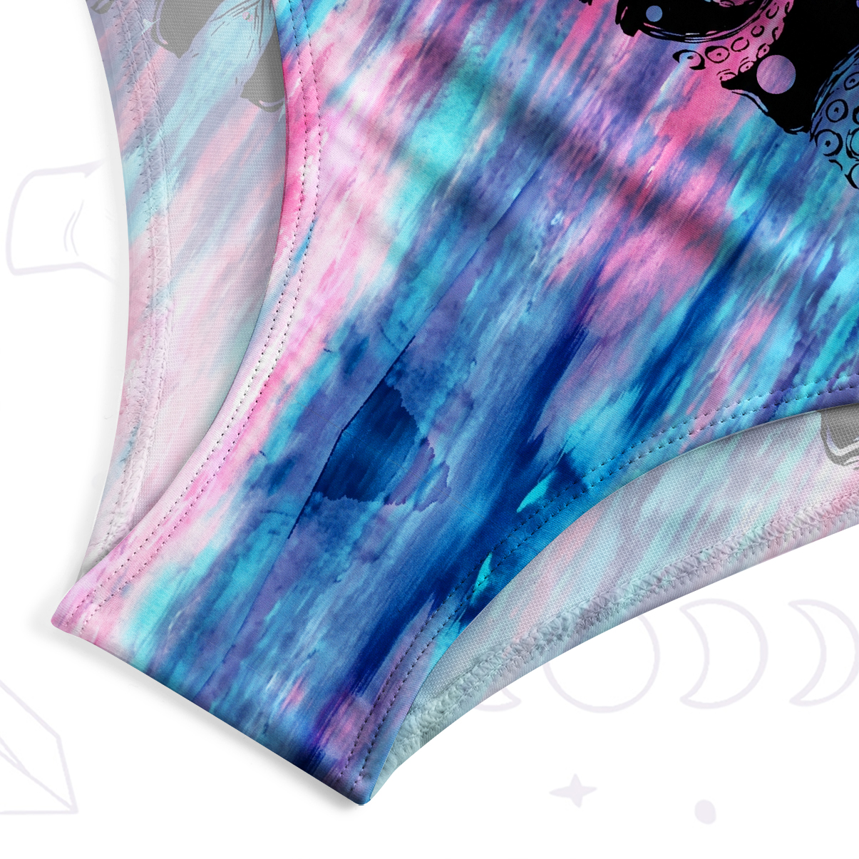 Purplehecate Ombre Octopus Glitter Tentacles One-Piece Swimsuit