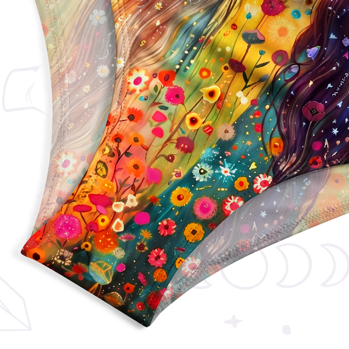Purplehecate Starlit Flower Field Twin Witches One-Piece Swimsuit