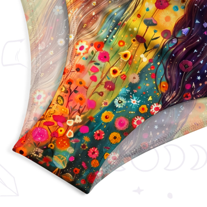 Purplehecate Starlit Flower Field Twin Witches One-Piece Swimsuit