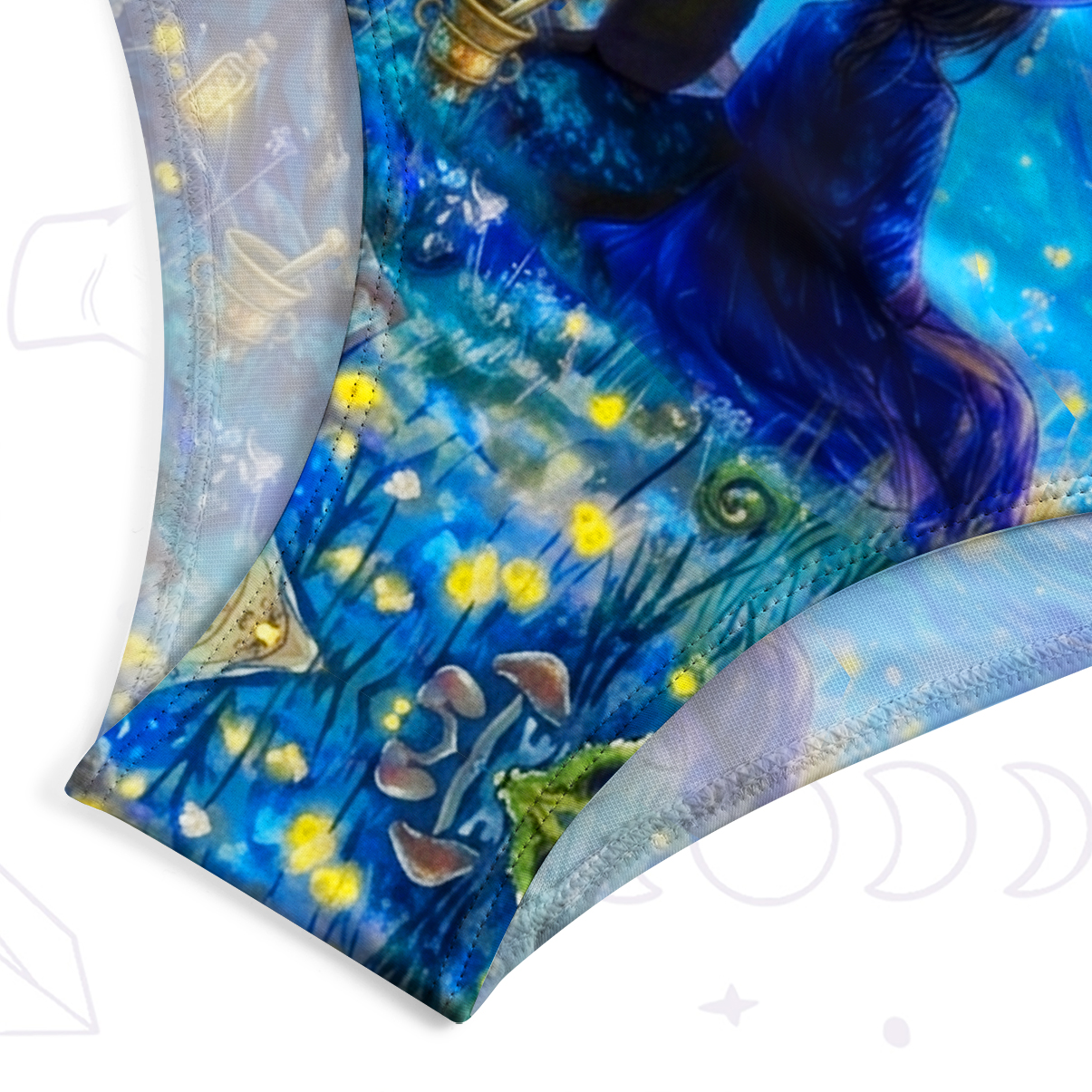 Purplehecate Moonlit Witch & Starry Cat One-Piece Swimsuit
