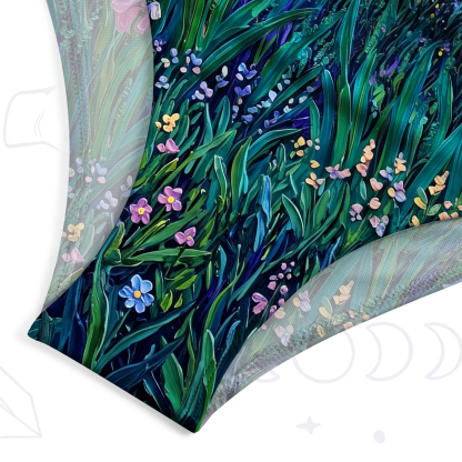 Purplehecate Starry Mystic Night Garden Cat One-Piece Swimsuit