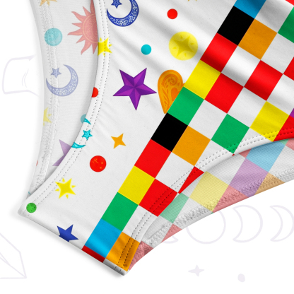 Purplehecate Celestial Rainbow Blocks One-Piece Swimsuit