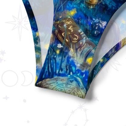 Purplehecate Moonlit Witch & Starry Cat Crisscross Tie-Back Bikini Set