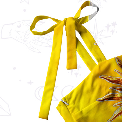 Purplehecate Progress Pride Sunburst Tie Shoulder Maxi Dress