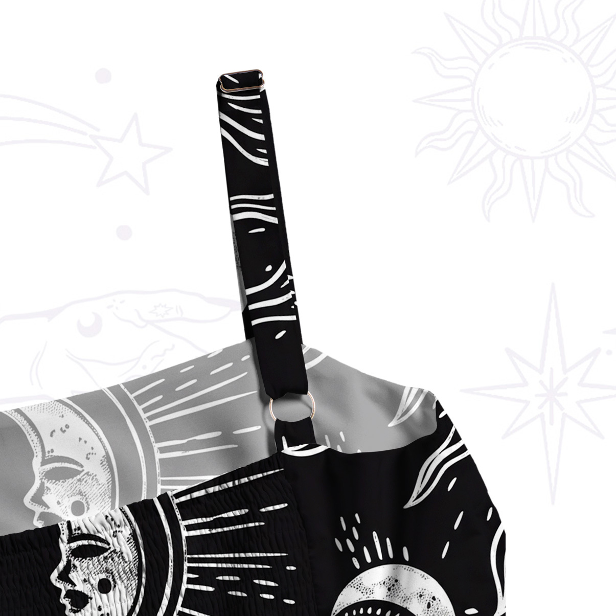 Purplehecate Celestial Moon Sun Wide Straps Maxi Dress