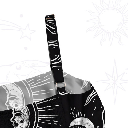Purplehecate Celestial Moon Sun Wide Straps Maxi Dress
