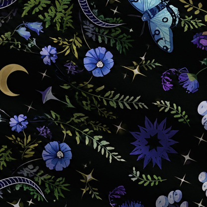 Purplehecate Moon Moth Witchery Wide Leg Jumpsuit