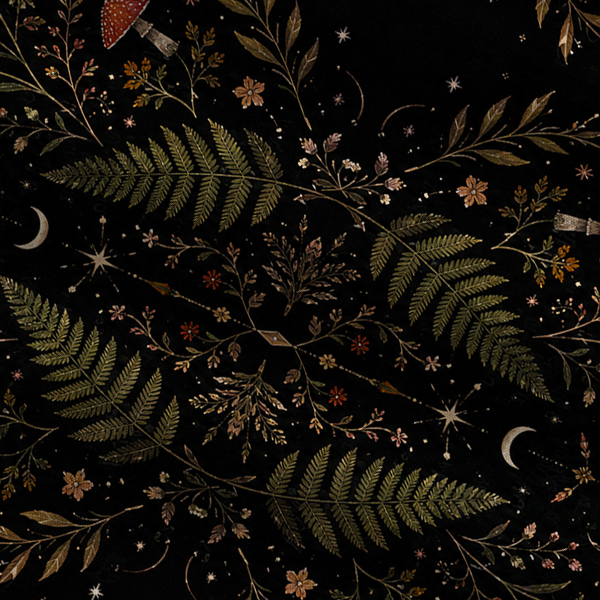Purplehecate Moon Moth in the Enchanted Forest Wide Leg Jumpsuit
