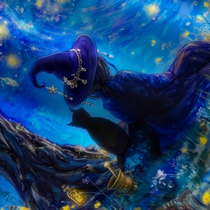 Purplehecate Moonlit Witch & Starry Cat Wide Leg Jumpsuit