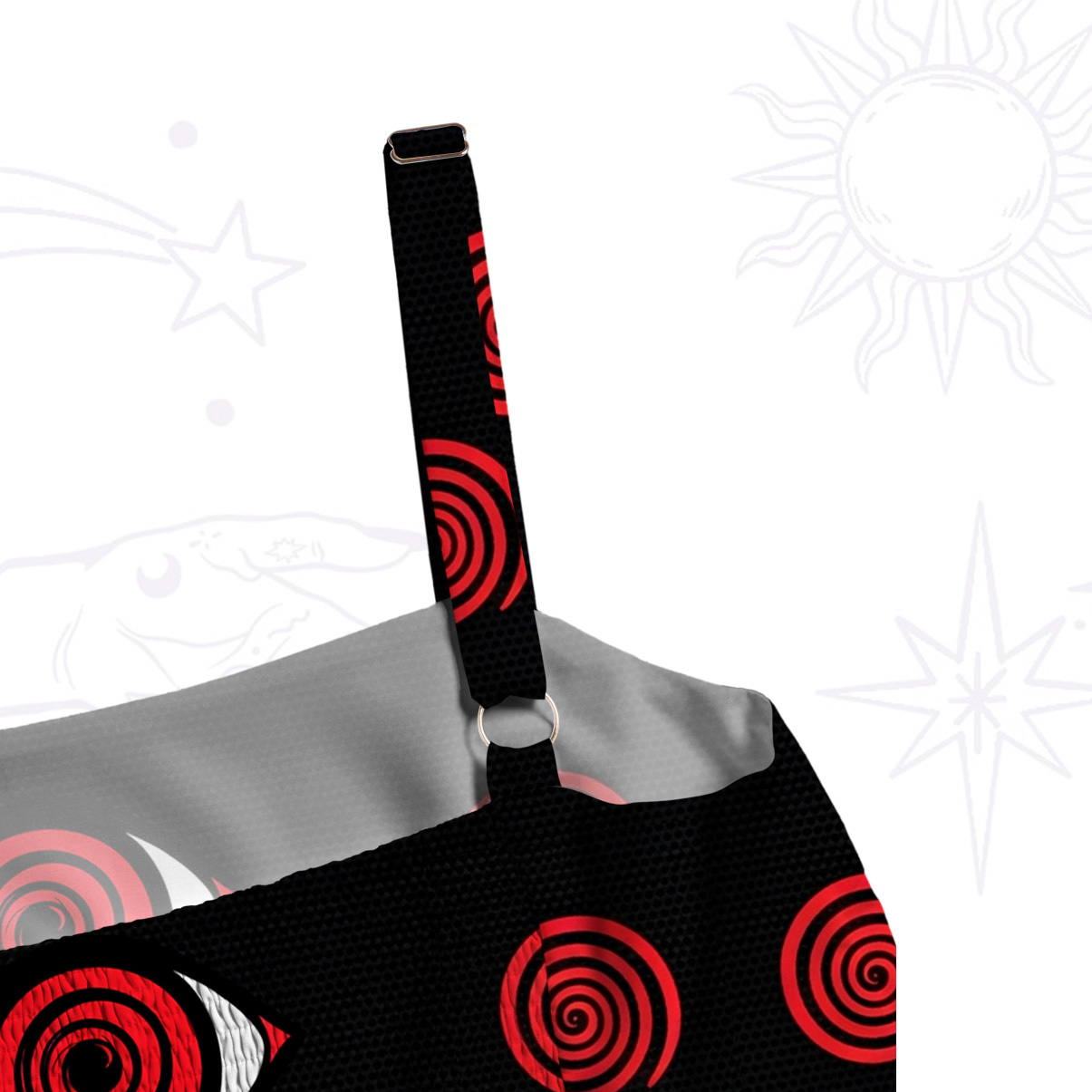 Purplehecate Hypnotic Red Eyes Cat Wide Straps Maxi Dress