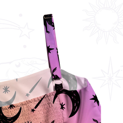 [Copy]Purplehecate Hypnotic Red Eyes Cat Wide Straps Maxi Dress