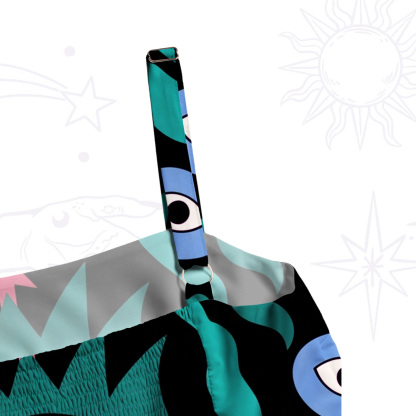 Purplehecate Psychedelic All Eyes on You Wide Straps Maxi Dress