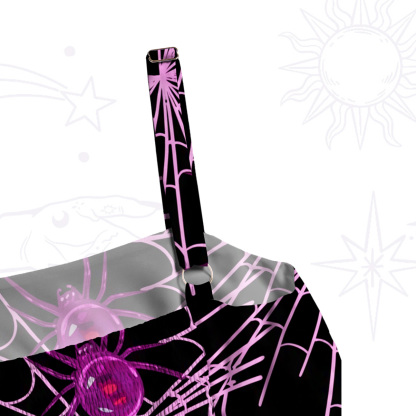 Purplehecate Dark Night Spiderweb Wide Straps Maxi Dress