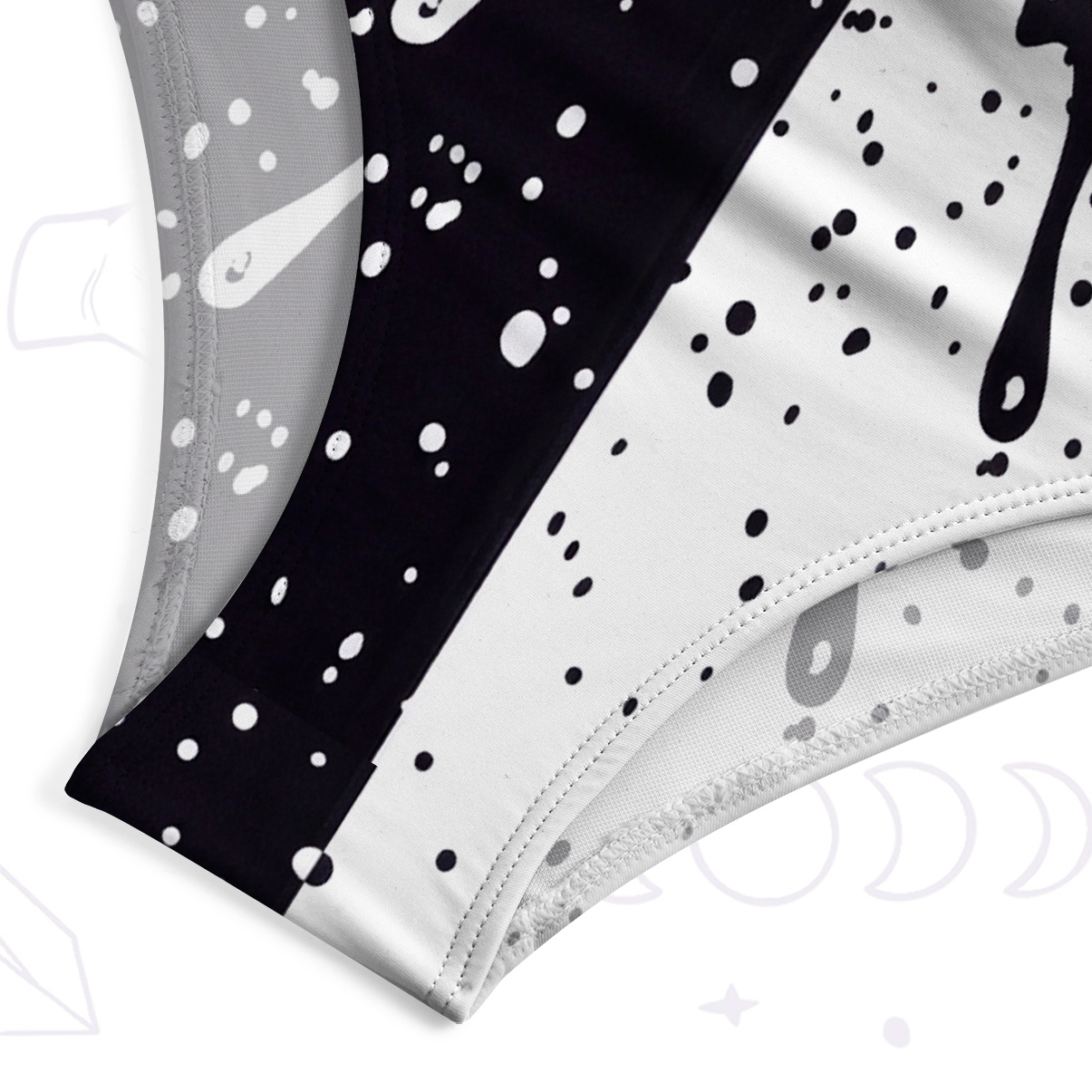Purplehecate Black & White Eclipse Butterfly One-Piece Swimsuit