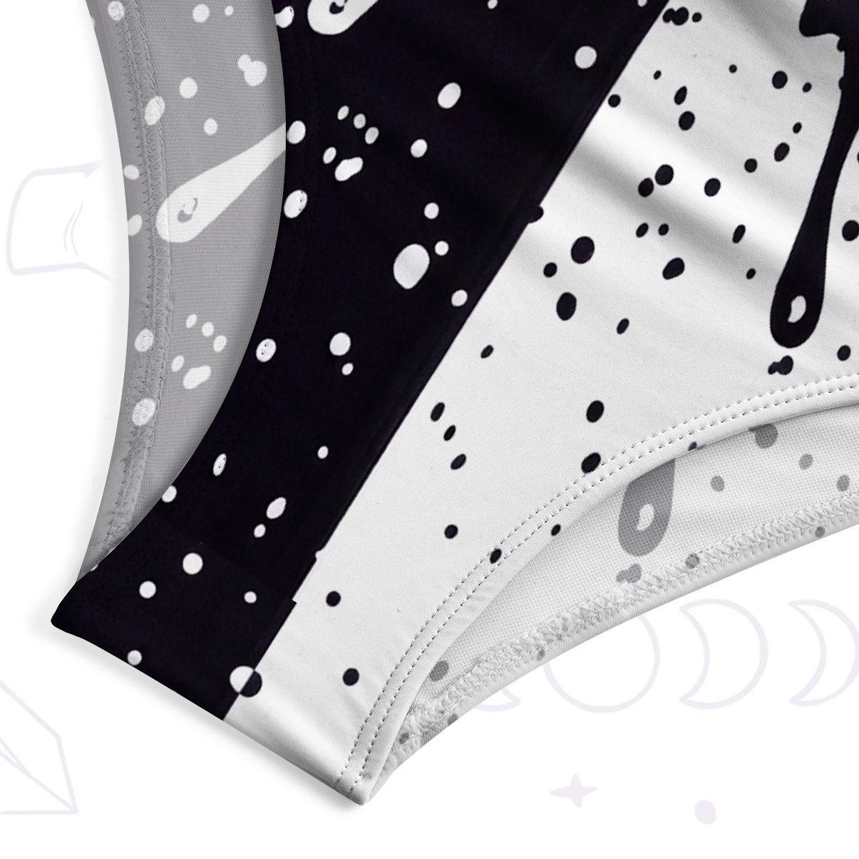 Purplehecate Black & White Eclipse Butterfly One-Piece Swimsuit