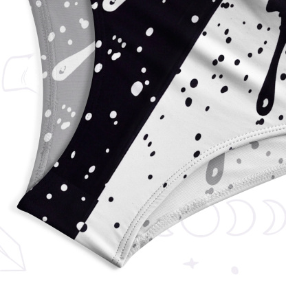 Purplehecate Black & White Eclipse Butterfly One-Piece Swimsuit