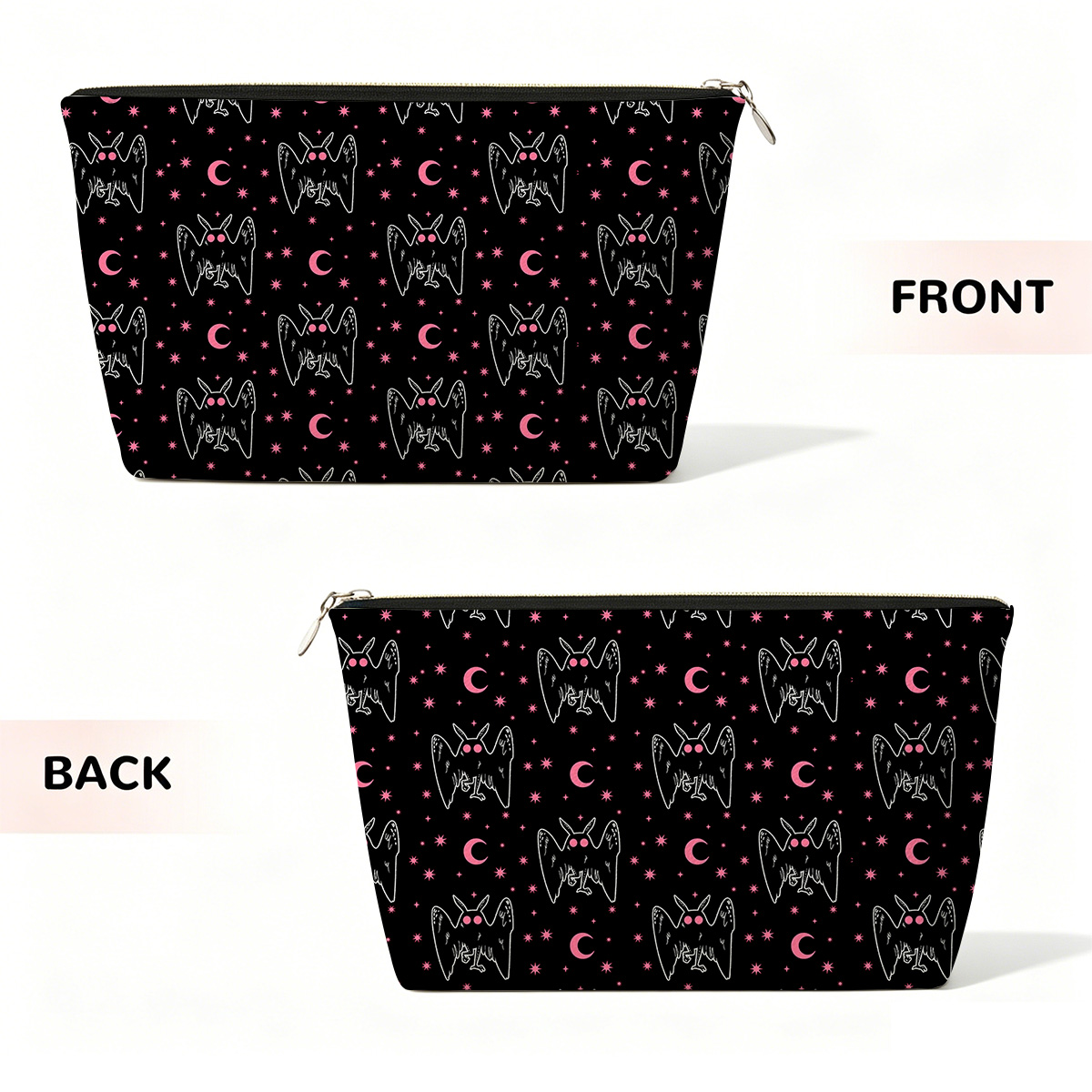 Purplehecate Witchy Mothman Night Zip Makeup Bag