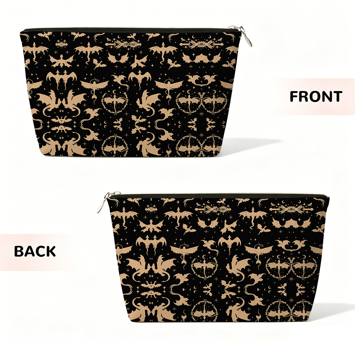 Purplehecate Fantasy Dragon Allover Zip Makeup Bag