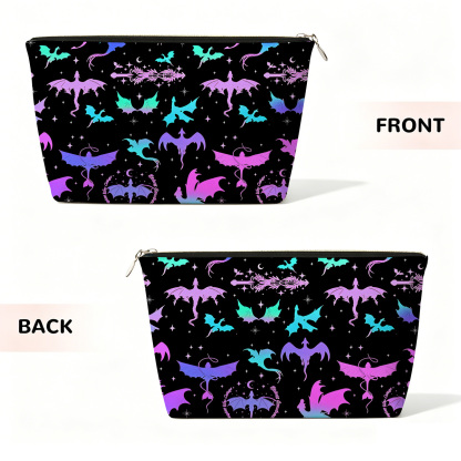Purplehecate Neon Fantasy Dragon Allover Zip Makeup Bag