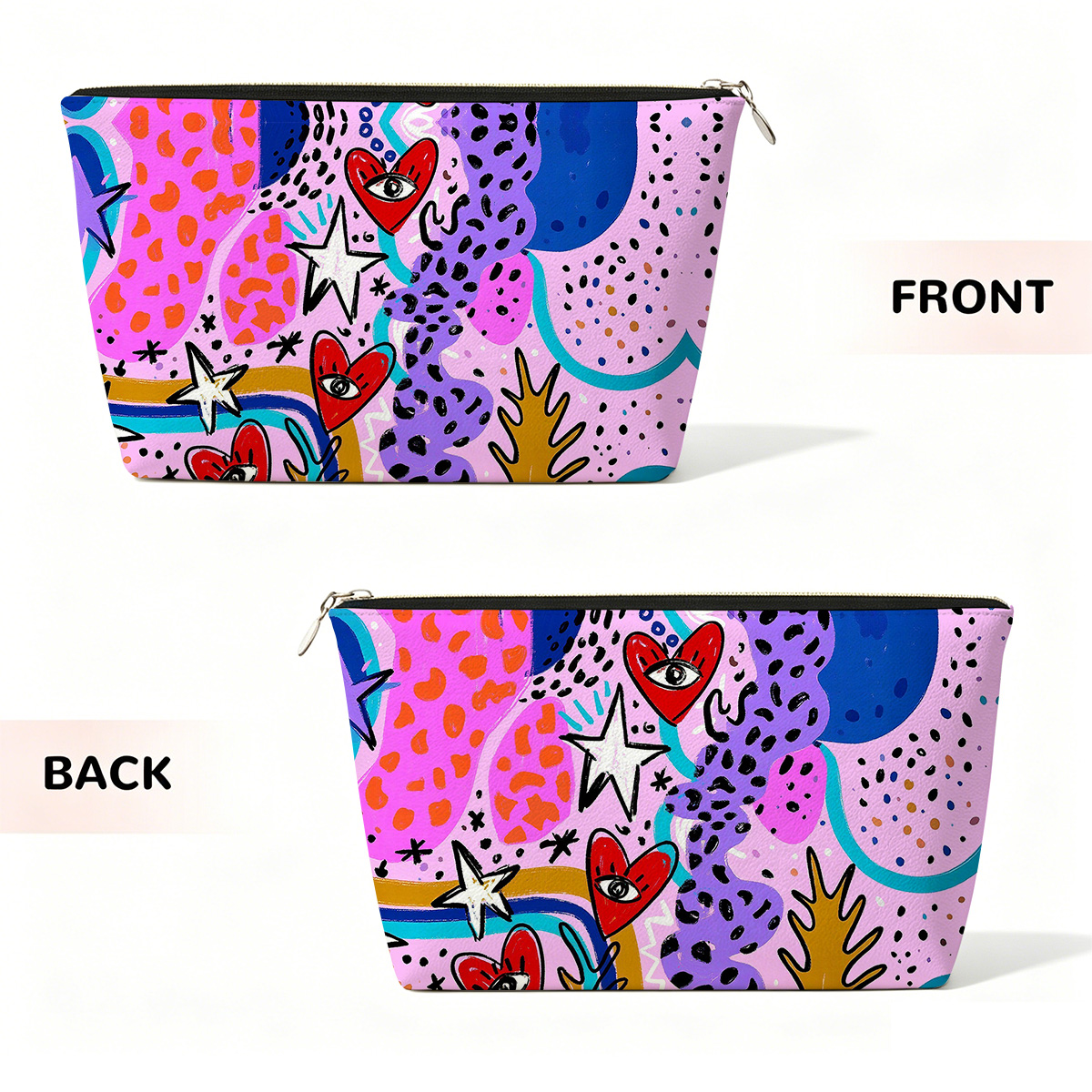 Purplehecate Cosmic Love Eyes Graffiti Zip Makeup Bag