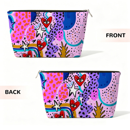 Purplehecate Cosmic Love Eyes Graffiti Zip Makeup Bag