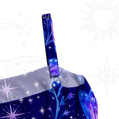 Purplehecate Lunar Bunny Wildflowe Wide Straps Maxi Dress