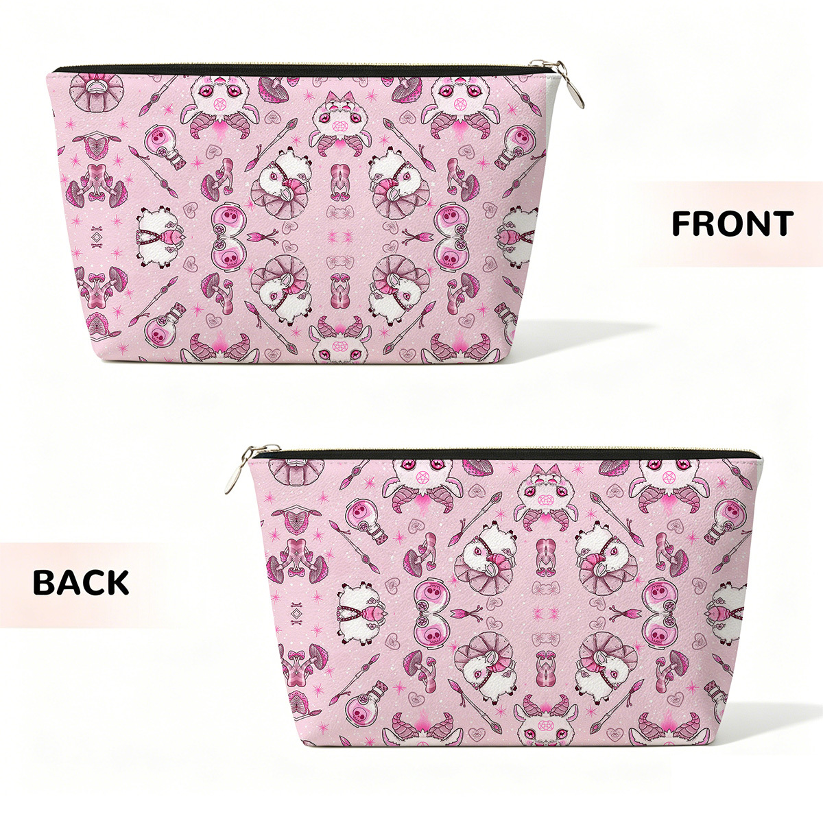 Purplehecate Pastel Occult Goat Zip Makeup Bag