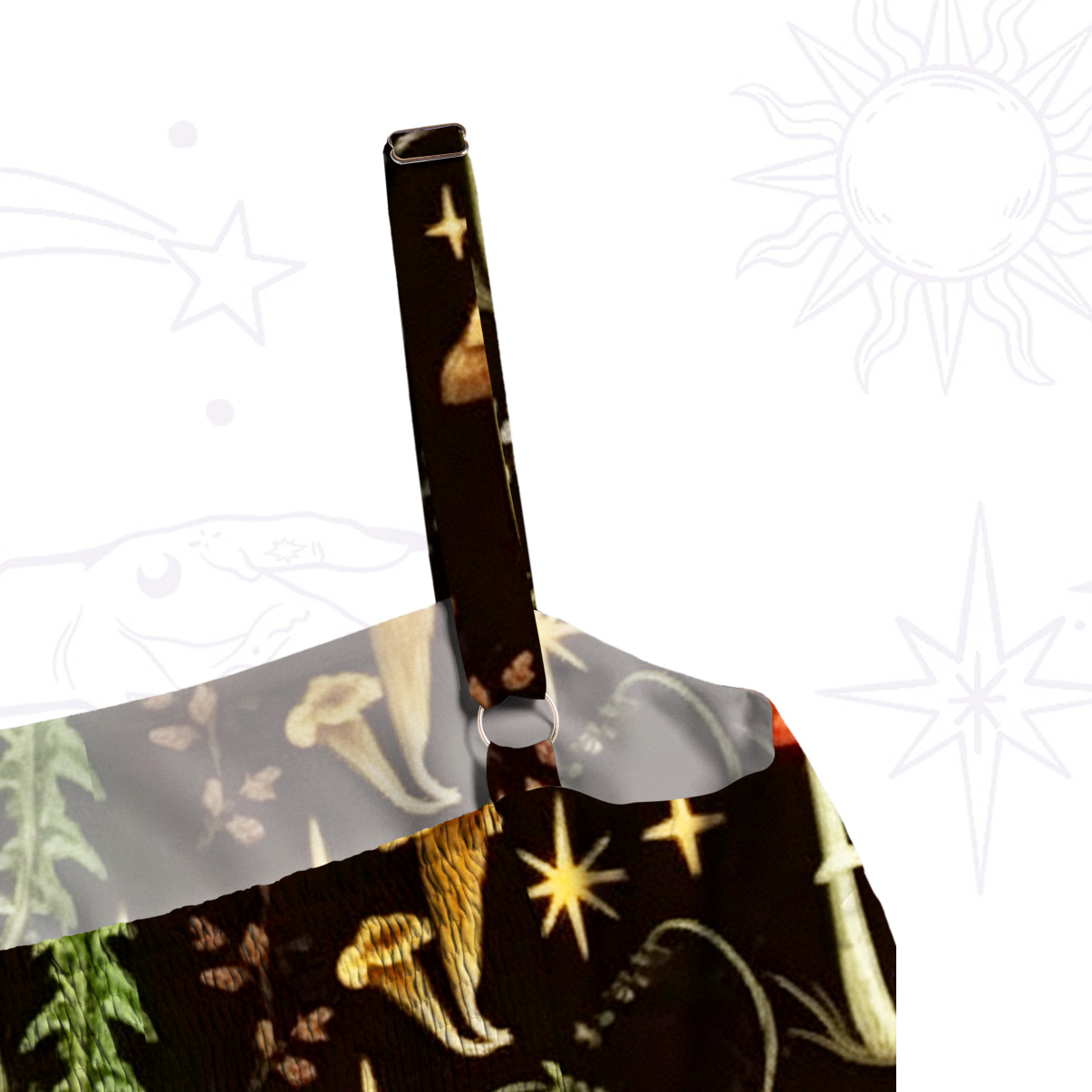 Purplehecate Enchanted Forest Animals Wide Straps Maxi Dress