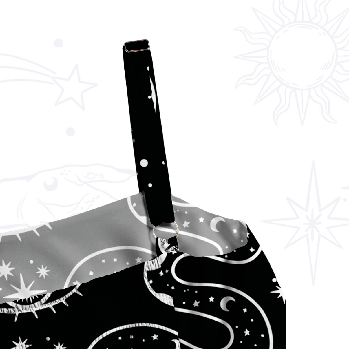 Purplehecate Snake And Moon Phase Comfort Wide Straps Maxi Dress