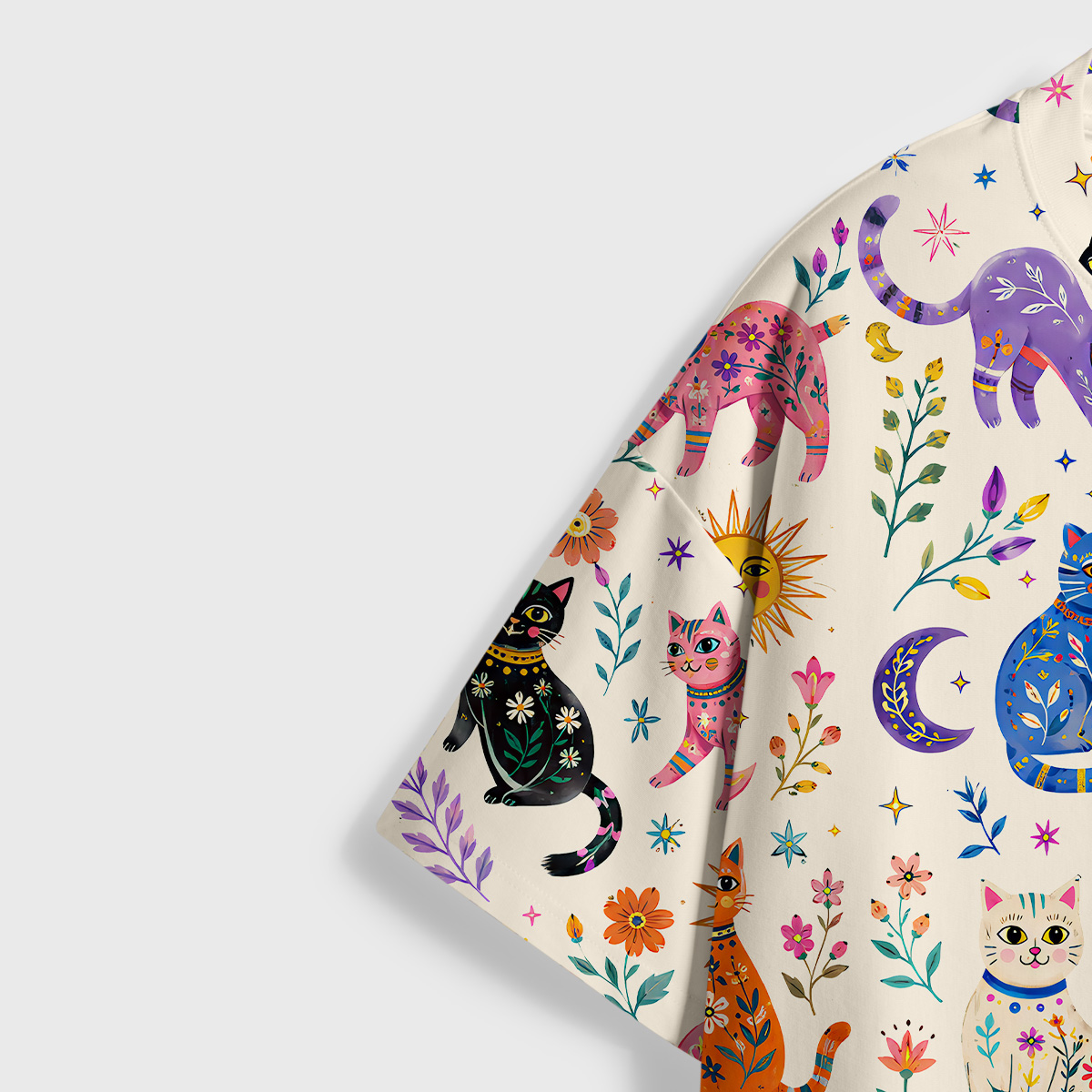 Purplehecate Rainbow Magic Cats All Over Print T-Shirt