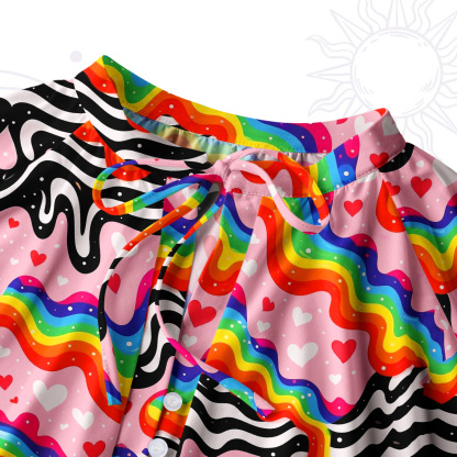 [Copy]Purplehecate Sacred Flame Heart Split Neck Tie Blouse