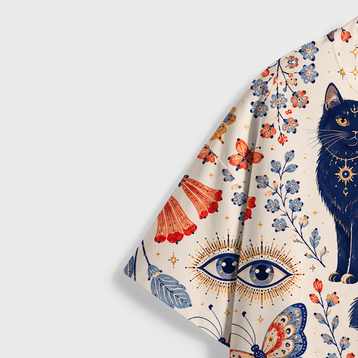 Purplehecate Sunlit Lazy Cats All Over Print T-Shirt