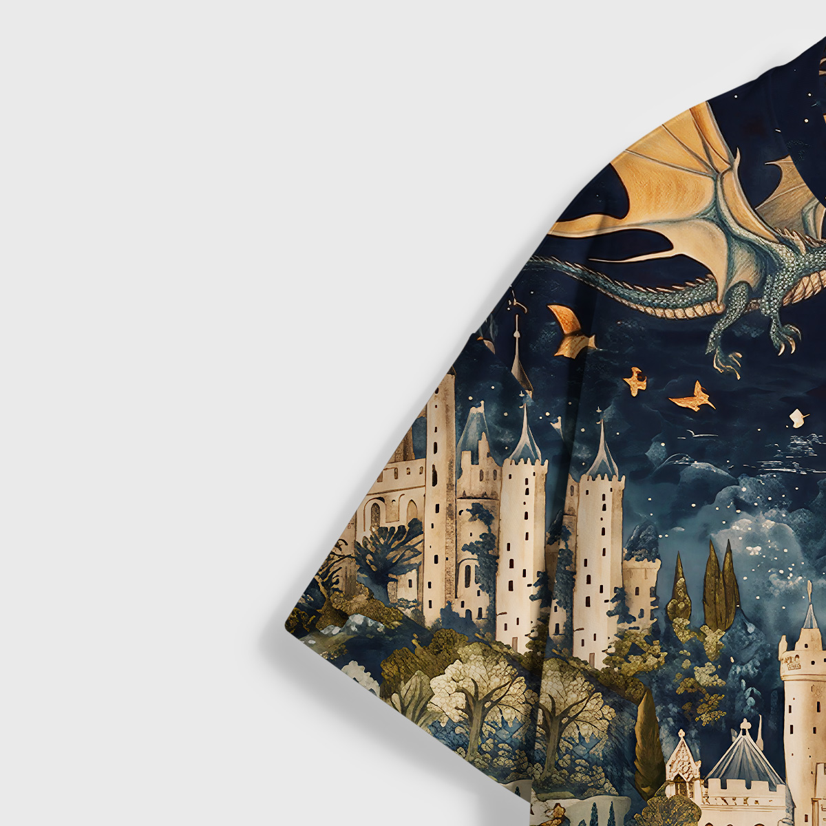Purplehecate Dragon‑Guarded Midnight Castle All Over Print T-Shirt